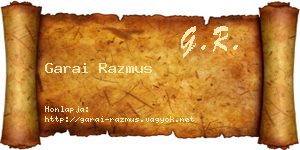 Garai Razmus névjegykártya